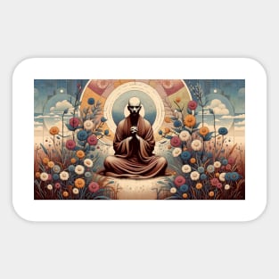 Meditating Monk Sticker